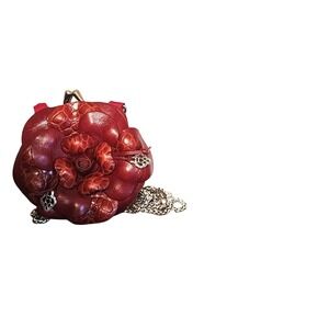 VTG Brighton Roselee Crossbody Leather Flower Coin Purse With Chain Strap